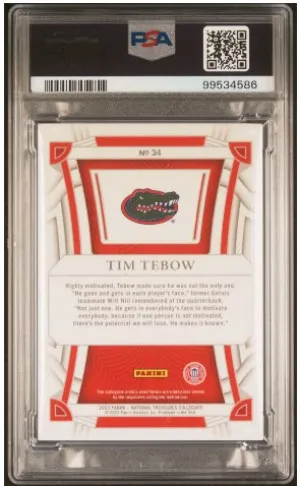 2023 PANINI NATIONAL TREASURES COLLEGIATE 34 TIM TEBOW CENTURY EMERALD 1/5 * First off the line back